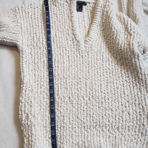 Forever 21 Hooded Long Sleeve V-neck Knit Small Sweater - Picture 6 of 12